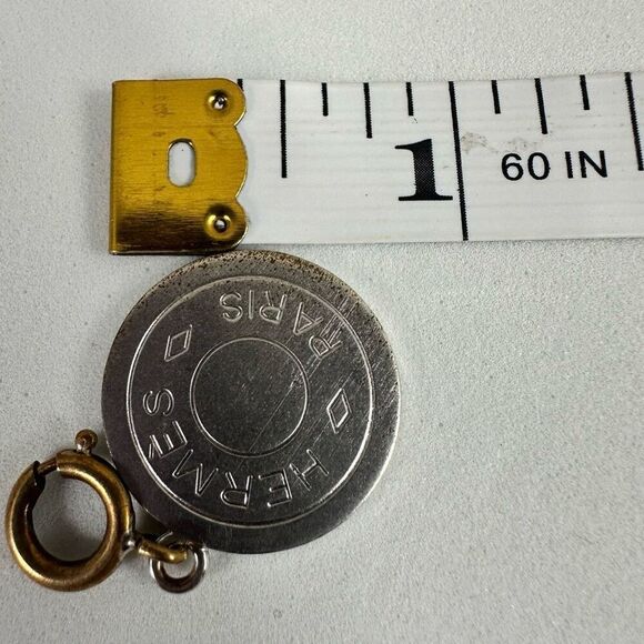 Hermes Circle Charm Pendant Silver Tone - Picture 2 of 4